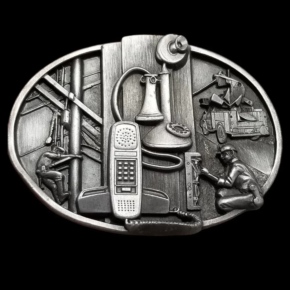 Vintage Belt Buckle 1988‎ American Communications U.S. Telephone System Siskiyou